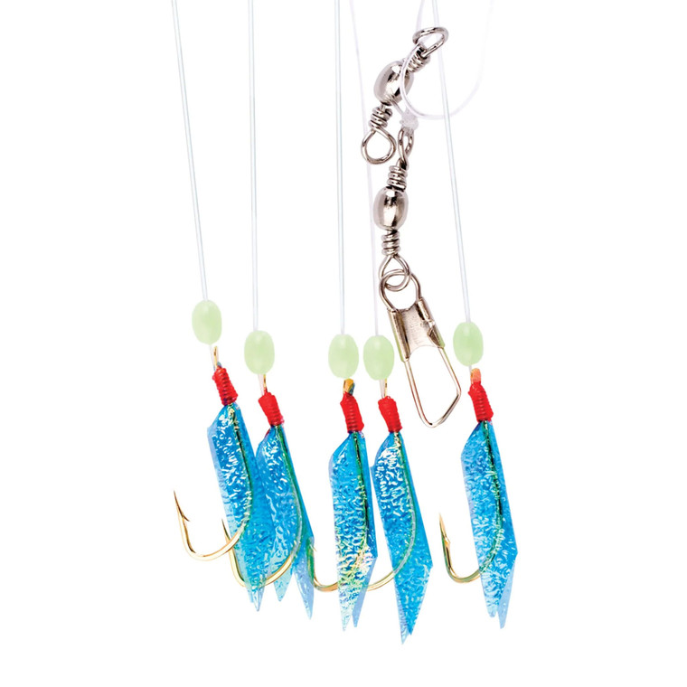 EC Lazer Bait Rig Blue Wings, #4 Green Bead Gold