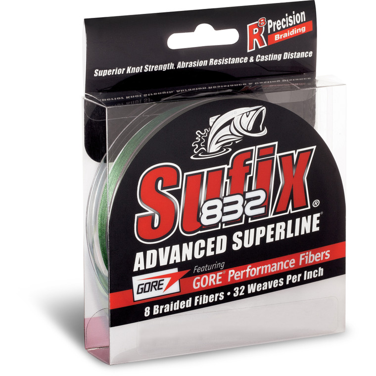 Sufix 832 Braid, 300yd Low-Vis Green 15lb