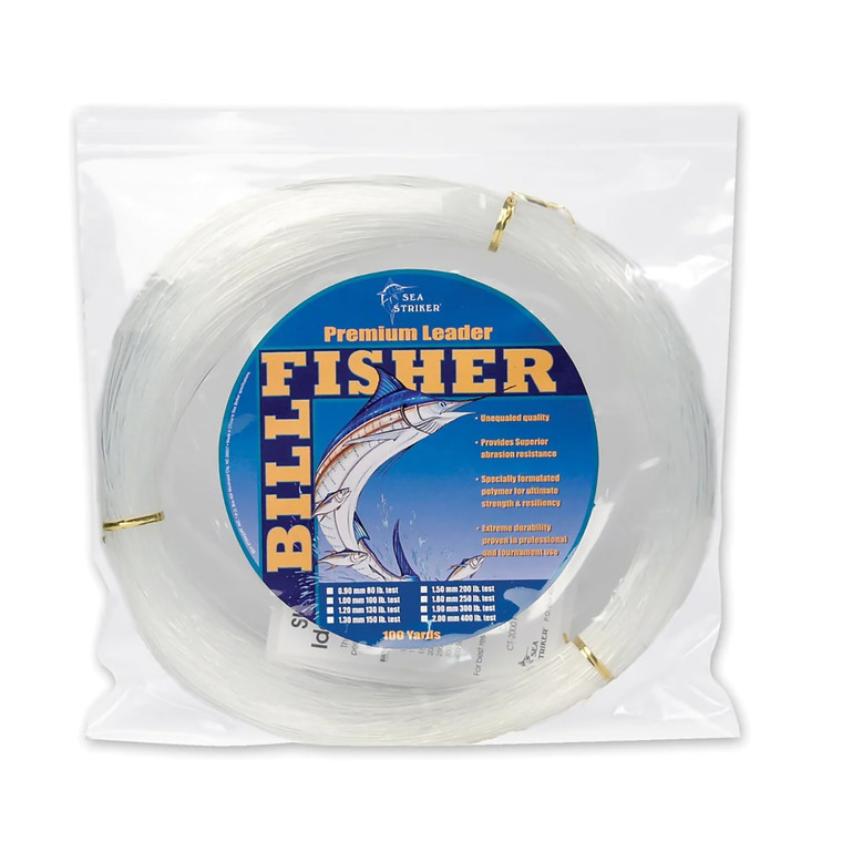 BillFisher Prem Ldr Coils M, 80lb 100yds Clear