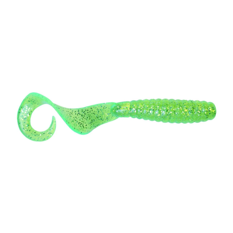Got-Cha Curltail Grub, 4'' Lime Grn/SF 20pk