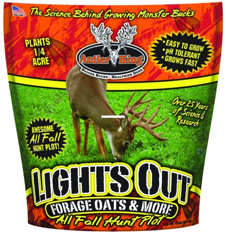 Antler King 12LO Lights Out Forage - Oats- 12lb Bag Covers 1/4 Acre - 12LO