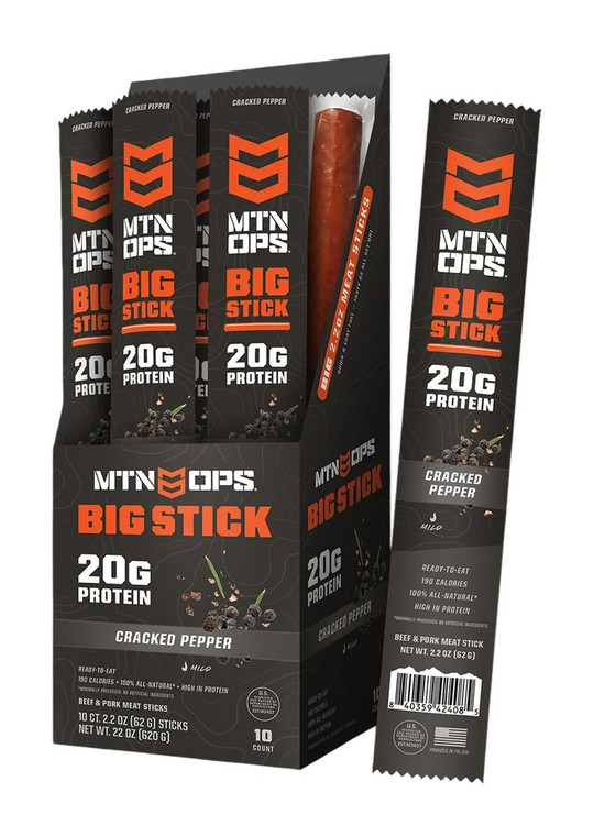Mtn Ops 4152181310 Big Meat Stick Blk Pepper 10pk