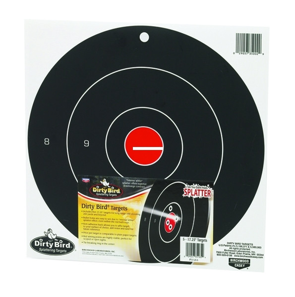 Birchwood Casey 35185 Dirty Bird - Bullseye 17.25" 5 Targets 5/PK - 35185