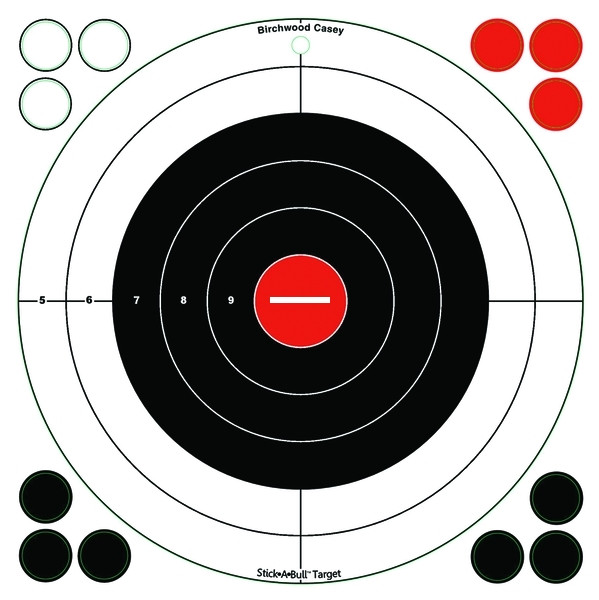 Birchwood Casey 33912 Stick-A-Bull - 12" Bullseye Target 5/Pk - 33912