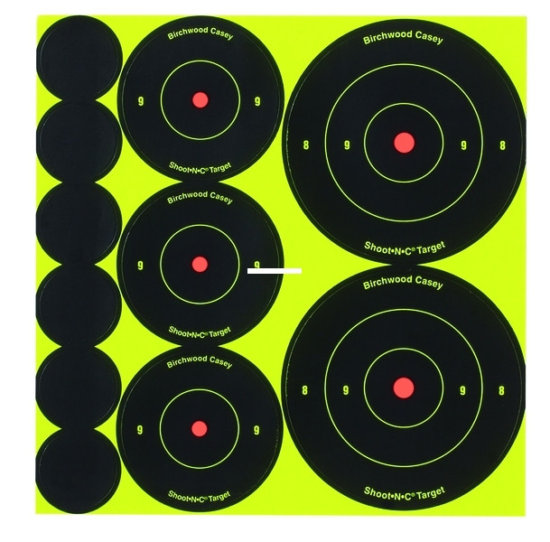 Birchwood Casey 34608 Shoot-N-C - 60-1" 30-2" 20-3" Target 12/Pk - 34608