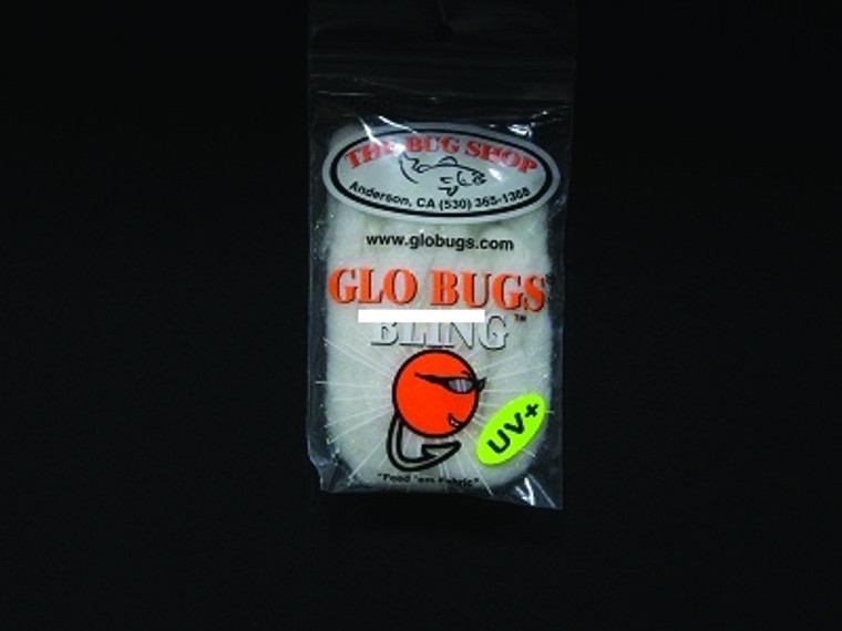 Bug Shop WHITE Glo Bugs Bling Yarn - 5', 5/16" Diameter, White - WHITE