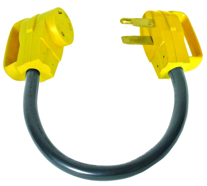 Camco 55175 Power Grip Dog Bone - Electric Adapter 50Amp M/30Amp - 55175