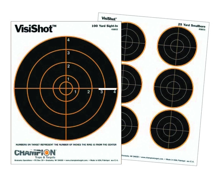 Champion 45826 Visicolor Target - Double 5" Bullseye, 8.5"x11", 10pk - 45826