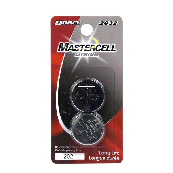 Dorcy 41-4102 Mastercell 2 Pack - Lithium 2032 Coin Cell - 41-4102