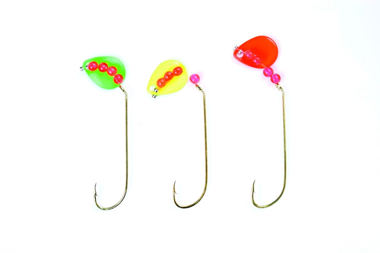 Eagle Claw 128H-4 2-Way Spinner - Rigs 4Pk Sz4 Gold Hook, Assorted - 128H-4