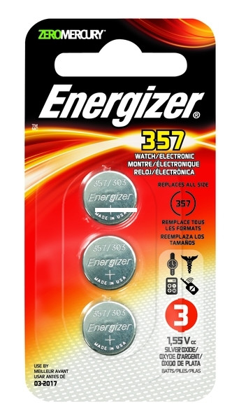 Energizer 357BPZ-3N Watch Battery - 357/303 3Pk - 357BPZ-3N
