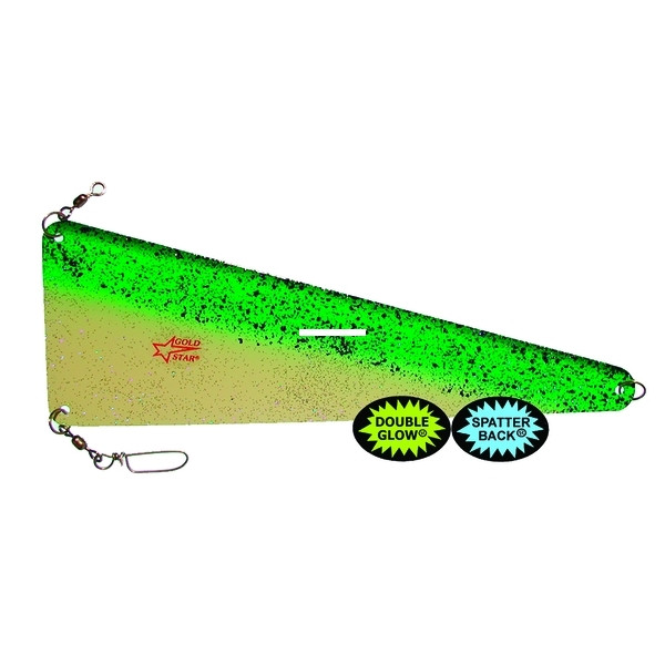 Gold Star 5030 013 942 Rudder - Flasher 13 inch Glow-Green Spatter - 5030 013 942