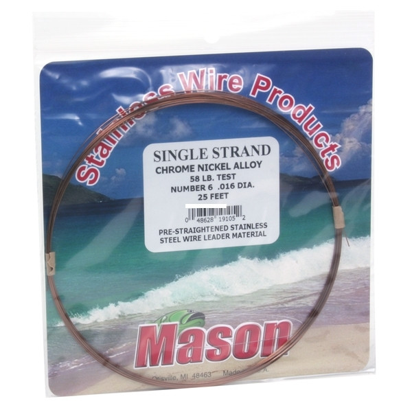 Mason SSBRO-6 Stainless Steel Wire - Leader Material 58Lb 25' .016 Brown - SSBRO-6