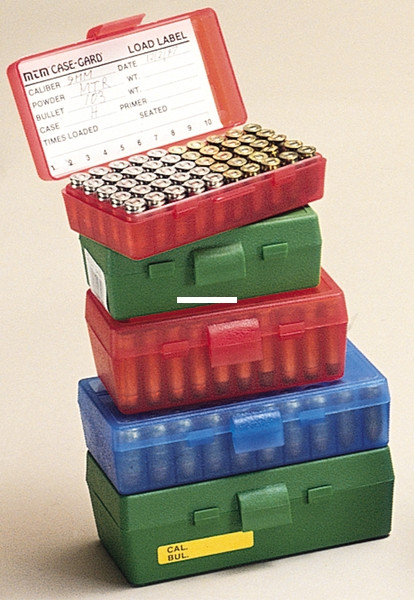 MTM P50-32-10 Case-Gard Flip-Top - 50-Round Handgun Ammo Box, 32 - P50-32-10
