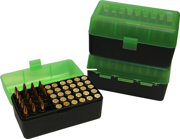 MTM RM-50-16T Case-Gard Flip-Top - 50-Round Rifle Ammo Box, 243/308 - RM-50-16T
