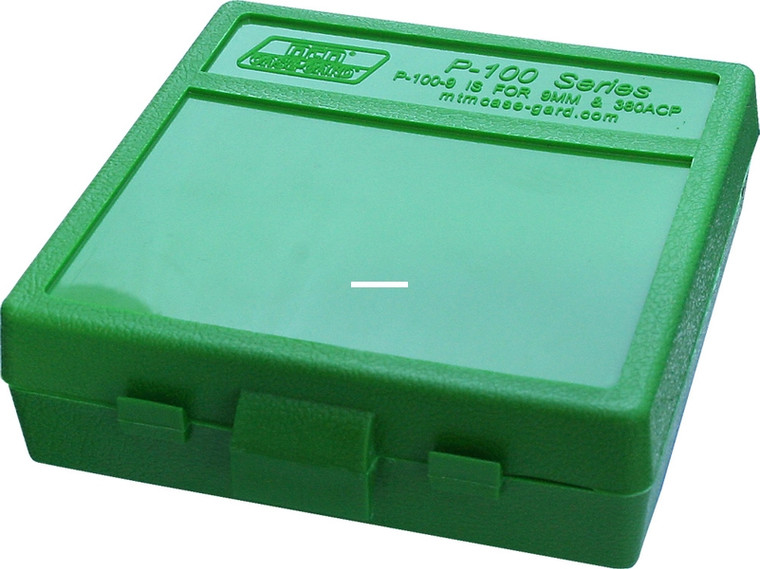 MTM P-100-9-10 Case-Gard Flip-Top - 100-Round Handgun Ammo Box, 9mm - P-100-9-10