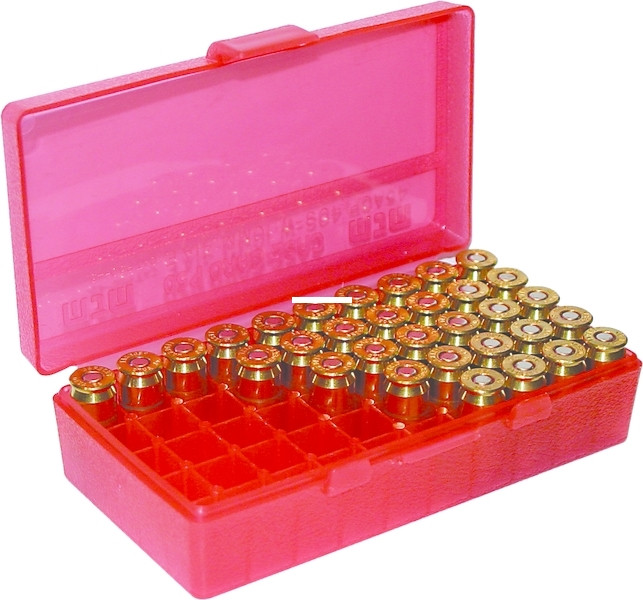MTM P50-38-29 Case-Gard Flip-Top - 50-Round Handgun Ammo Box,38 - P50-38-29