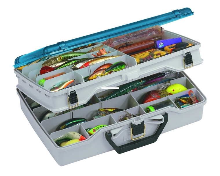 Plano 115503 Two-Level Satchel - 17x5x12" Beige/Blu - 115503 Plano 115503 Two-Level Satchel - 17x5x12" Beige/Blu - 115503