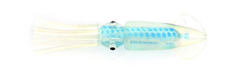 P-Line PLCS45-302 Ling Cod Squid - Rig 2Hk 4-1/2" Clear/Blue - PLCS45-302