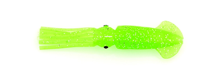 P-Line PLCS45-304 Ling Cod Squid - Rig 2Hk 4-1/2" Solid Glow Green - PLCS45-304