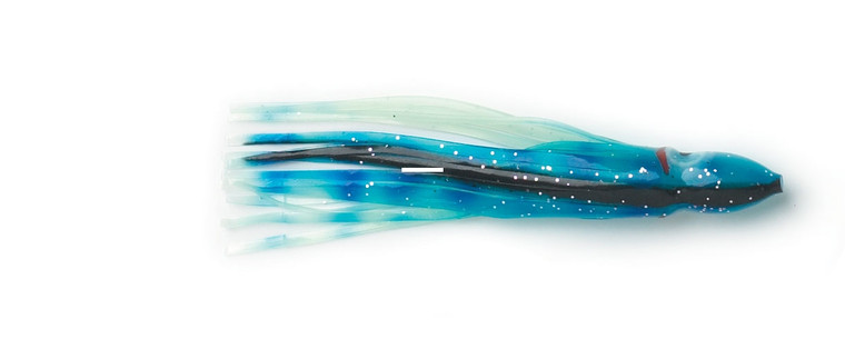 P-Line SQ45-191 Sunrise Squid Skirt - 4 1/2", Glow/Blue & Black Stripe - SQ45-191
