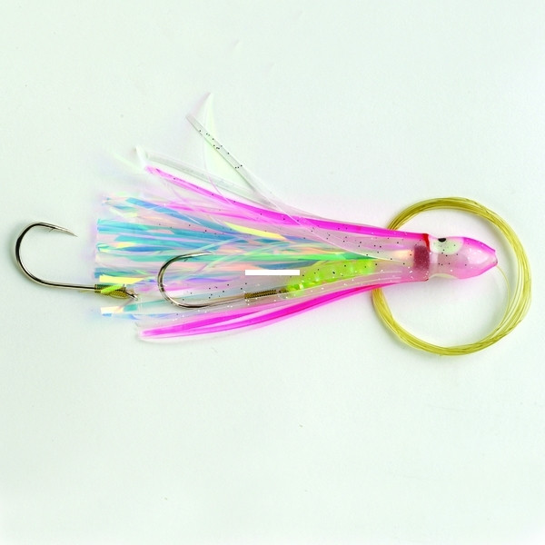 P-Line RSQ45-276 Rigged Squid Skirt - 4 1/2", Clear Pearl Pink Glow - RSQ45-276