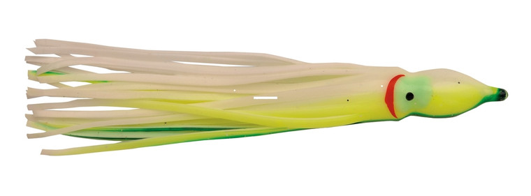 P-Line SQ25-260 Sunrise Squid Skirt - 2 1/2", White & Yellow Green - SQ25-260