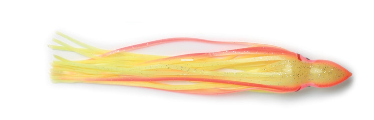 P-Line SQ25-120 Sunrise Squid Skirt - 2 1/2", Yellow/Chartreuse, 8/Pack - SQ25-120