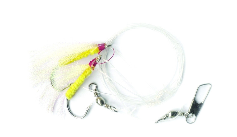 Pucci SF70-R/Y Shrimp Fly Leader - 2Hk 48" Red/Yellow - SF70-R/Y
