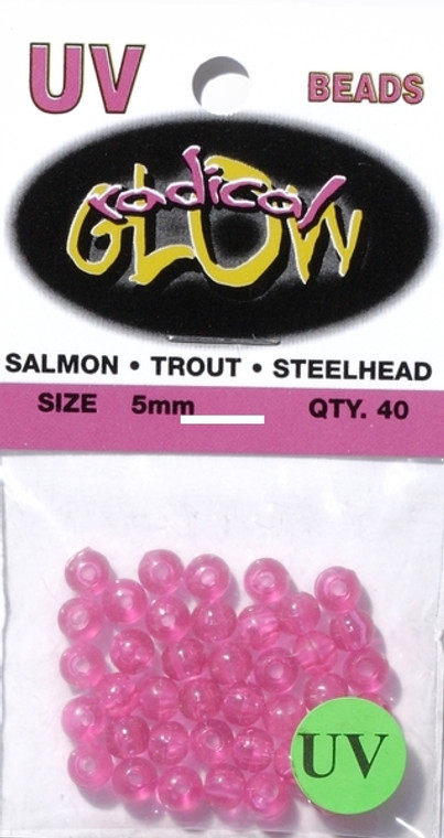 Radical Glow 50356 Beads 5mm Pink - UV 12Pk - 50356 Radical Glow 50356 Beads 5mm Pink - UV 12Pk - 50356