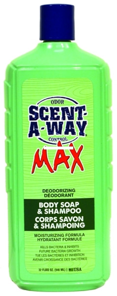 Scent-A-Way 07758 Max Body Soap & - Shampoo 32oz - 7758