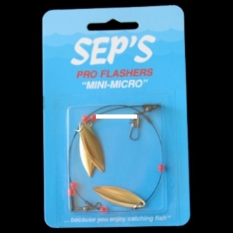 Sep's 22300 Mini Micro Flasher - Willow Leaf, Gold/Red Bead - 22300