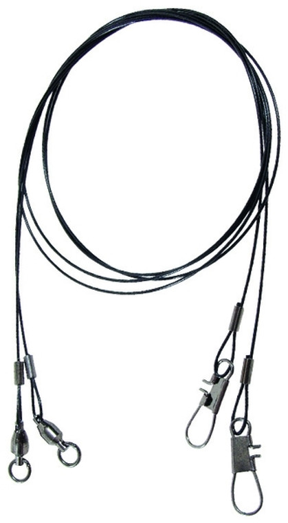 Spro SWLBBB-18-30 Nylon Coated Wire - Leader, Black, 18" 30 lb, 2 Pack - SWLBBB-18-30