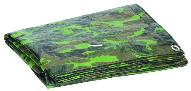 Stansport T-68-C Rip Stop Tarp - 6 - Ft X 8 Ft - Woodland Camo - T-68-C