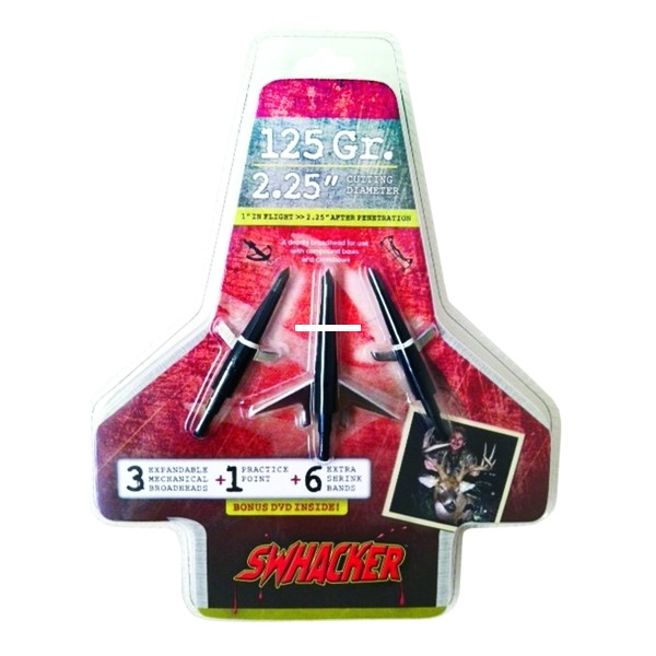 Swhacker SWH00202 125 Grain 2.25" 2 - Blade Broadhead 3pk w/ Practice Tip - SWH00202