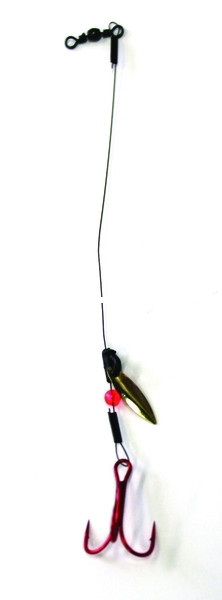 Woodstock EZTR-2 #2 RED TREBLE HOOK - & 6 IN. 20LB WIRE FOR TIP-UPS - EZTR-2