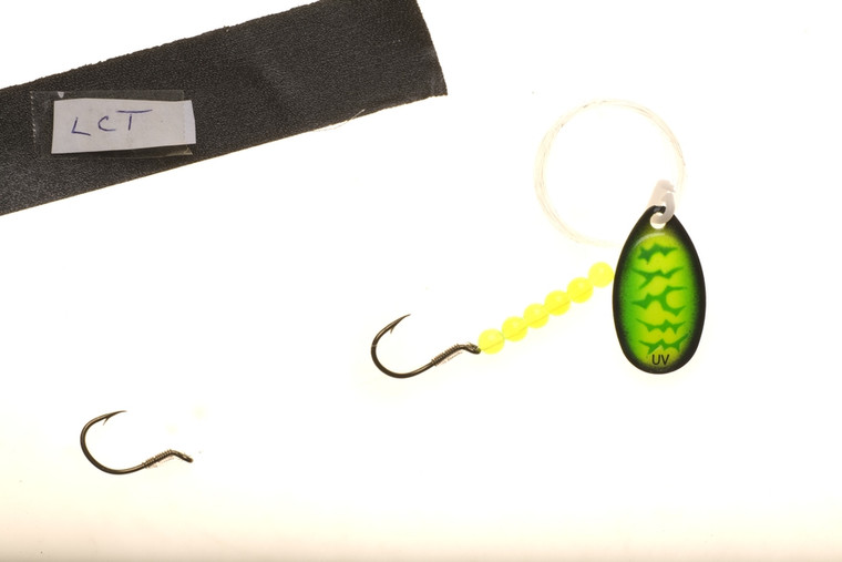 Wordens 550U-LCT UV Walleye Elite - Harness Rig #2 Lime Chart Tiger - 550U-LCT