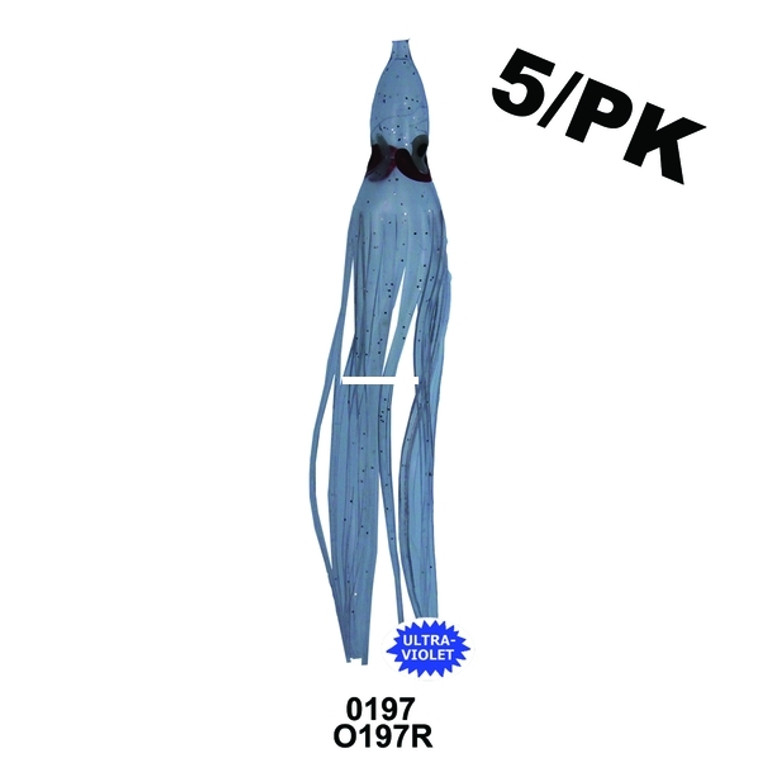 Yamashita 1080-0197 Squid Hoochy, 4 - 1/2", UV Clear, 5/Pack - 1080-0197