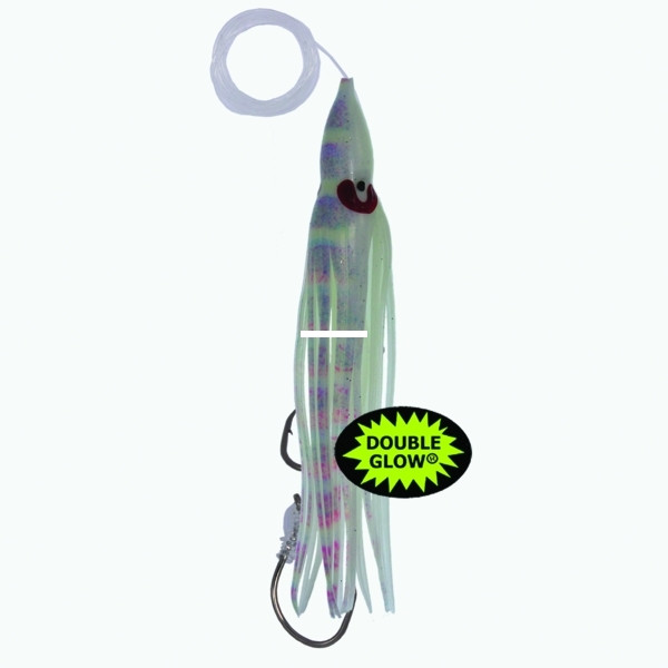 Yamashita 1092-8161 Rigged Squid - Hoochie, 4 1/4", #35, Double Glow - 1092-8161