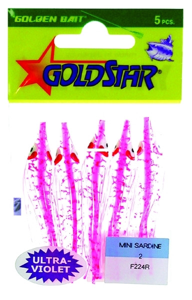 Yamashita 1050-0224 Mini Squid - Hoochie, 2 1/4", #20, UV Pink - 1050-0224