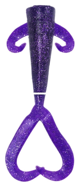 Zak Tackle Z-TT1086EG-25 Twin Tail - Worm, 8", Electric Grape 25pk - Z-TT1086EG-25