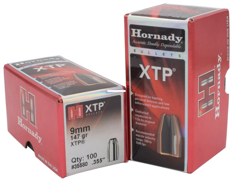Hornady 35580 Traditional Pistol - Bullets 9MM .355 147Gr HP XTP 100Rnd - 35580