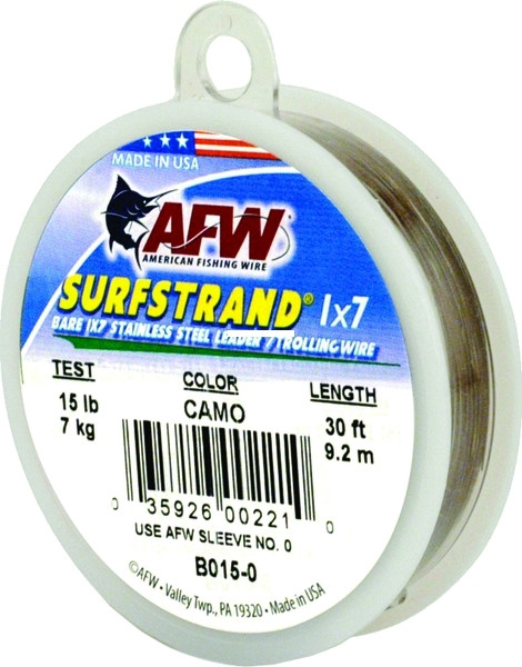 AFW B040-0 Surfstrand Bare 1x7 - Stainless Steel Leader Wire 40lb - B040-0