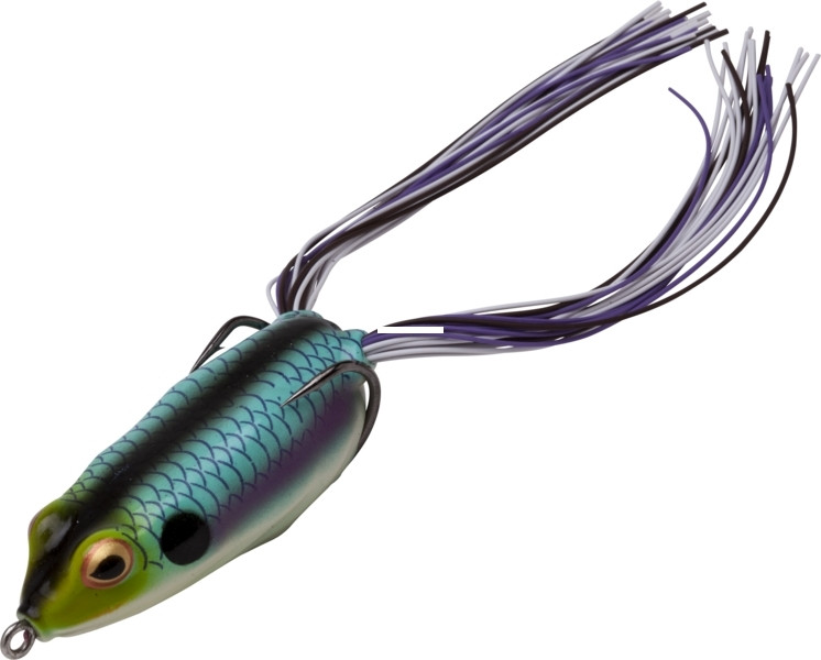 Booyah BYPC3908 Pad Crasher Hollow - Body Frog, 2 1/2", 1/2 oz, Aqua Frog - BYPC3908