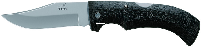 Gerber 46069 Gator Clip Point Fine - Edge Folding Sheath Knife, 3.76" - 46069