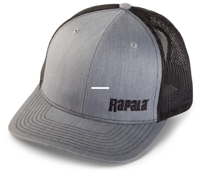 Rapala RTC104 Trucker Cap, Heather - Grey/Black Mesh, Left Logo - RTC104