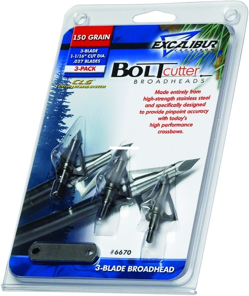 Excalibur 6674 Boltcutter Broadhead - 150Gr Stainless 3Bld 1-1/16 Dia - 6674