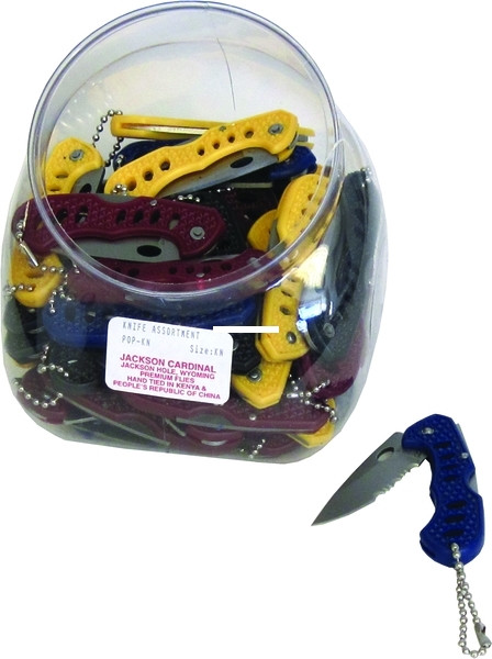 Jackson Cardinal POP-KN Knife Jar - Blue, Black and red 2" Serrated - POP-KN
