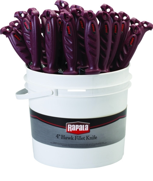 Rapala 124BX Hawk Fillet Knife 4" - Stainless Blade, Bulk 36Pc - 124BX