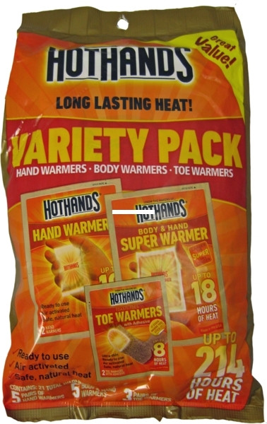 HotHands HM07019VP Variety Pack 21 - Total Warmers 5 hand,5 body, 3 Toe - HM07019VP